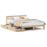 Bed Frame without Mattress 140x190 cm Solid Wood Pine 3309872