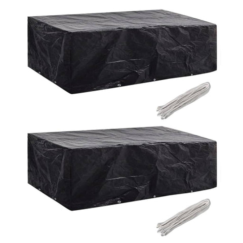 Garden Furniture Covers 2pcs 8 Person Poly Rattan 300x140 cm 279124