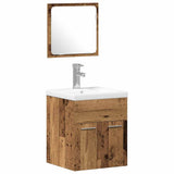 Bathroom Furniture Set with Door 4 pcs Old Wood Engineered Wood 3332579