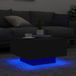 ZNTS Coffee Table with LED Lights Black 55x55x31 cm 836575