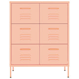 Drawer Cabinet Pink Steel Large Drawer Cabinet Rectangular 336148