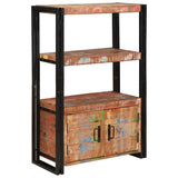 Bookshelf with Doors Brown Solid Reclaimed Wood and Metal 4104771