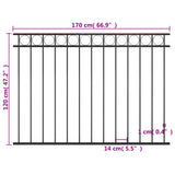 Fence Panel ASSEN Steel 1.7x1.2 m Black 146318