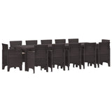 Garden Dining Set 13 pcs Brown and Taupe Poly rattan 3378618