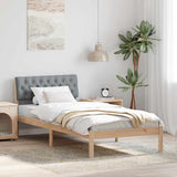 Bed frame Brown and light grey 90 x 190 cm Solid pine wood 878644