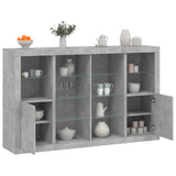 Sideboards with LED Lights 3 pcs Concrete Grey Engineered Wood 3209138