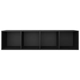 Book Cabinet/TV Cabinet Black 36x30x143 cm Engineered Wood 800145