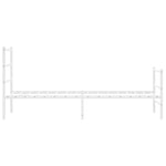 Metal Bed Frame without Mattress with Footboard White 75x190cm 355422