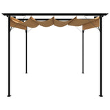 Pergola with Retractable Roof Taupe 3x3 m Steel 180 g/m 312227