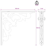 Wall Shelf Brackets 12 pcs Black 14.5 x 14.5 x 3 cm Steel 42038836