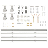 Sliding Door Hardware Kit 200 cm Stainless Steel Silver 3295760