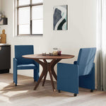 Dining Chairs with Wheel 2 pcs Blue 57 x 66 x 94 cm Fabric 42017815