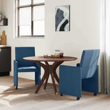 Dining Chairs with Wheel 2 pcs Blue 57 x 66 x 94 cm Fabric 42017815