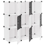 Storage Cube Organiser with 9 Compartments Black and White 244924
