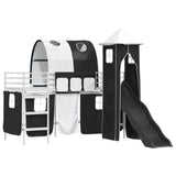 Kids'Loft Bed Frame White and Black 75 x 190 cm Metal 42020892