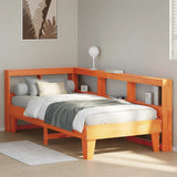 Bookcase Bed without Mattress Wax Brown 75x190cm Solid Wood Pine 3324564