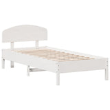 Bed Frame without Mattress White 90x200 cm Solid Wood Pine 3207222