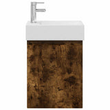 Bathroom Vanity Unit with Tap Smoked Oak 45.5 x 22.5 x 84 cm 889446