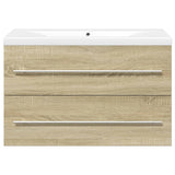 2 Piece Bathroom Furniture Set Sonoma Oak Engineered Wood 3325047