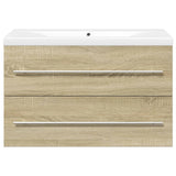2 Piece Bathroom Furniture Set Sonoma Oak Engineered Wood 3325047