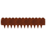 Lawn Edging 30 pcs 103 x 25 cm Steel Rusty 8008713