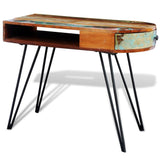 Reclaimed Solid Wood Desk with Iron Pin Legs 241641
