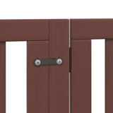 Dog Gate with Door Foldable 12 Panels Brown 600 cm Poplar Wood 3155660