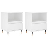 Bedside Cabinets 2 pcs White 40x35x50 cm Engineered Wood 830605