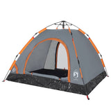 Camping Tent 3-Person Grey and Orange Quick Release 4004167