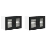 Wall Glass Cabinet PORTO 2 pcs Black 60 x 31 x 40 cm 885318