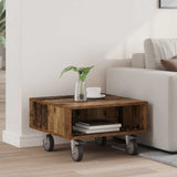 Side Table with Wheels Old Wood 50.5 x 50 x 30 cm 891030