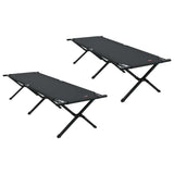 Folding Camping Bed Folding Manual Black Oxford fabric 42003181