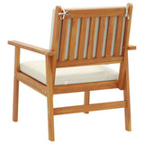 Garden Chair with Cushion 2 pcs Cream White Solid Acacia Wood 4106576