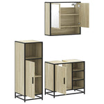 ZNTS 3 Piece Bathroom Furniture Set Sonoma Oak Engineered Wood 3300996