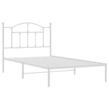Metal Bed Frame without Mattress with Headboard White 100x190cm 353482