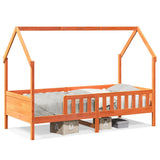 Kids' House Bed Frame without Mattress Wax Brown 80x200 cm Pine 850706