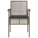 4 Piece Garden Lounge Set with Cushions Grey Poly Rattan 366267