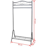 Clothing Rack Black Steel 174 cm height, 90 cm length 243000