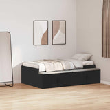 Storage Bed Frame Black oak 100 x 200 cm Engineered wood 3335182