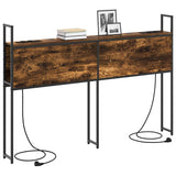 Storage Headboard with Charging Station Smoked oak 140 cm 859807