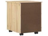 Rolling Cabinet Brown 34 x 39 x 56 cm Solid Pine Wood 42032388