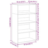 Highboard Smoked Oak 70x41x124 cm Engineered Wood 846408