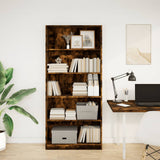 Bookcase Smoked Oak 80x24x176 cm Engineered Wood 857857