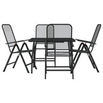 ZNTS 5 Piece Garden Dining Set Anthracite Metal Mesh 3211819