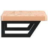 Basin Shelf Wall Mounted Steel and Solid Wood Beech 3302363