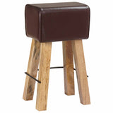 Bar Stool 2 pcs Dark Brown 44 x 33 x 74 cm Real Leather 42042123