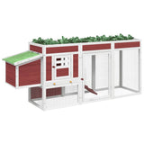 Chicken Coop Mocha 204x50x84 cm Solid Wood Pine 172238