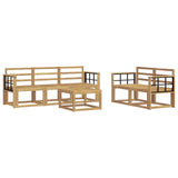 Outdoor Sofa Set 6 pcs White 59 x 59 x 37 cm Solid Acacia Wood 3387253