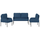 Sofa Sets with Cushion 3 pcs Blue 115 x 56 x 80 cm Plywood 3406215