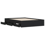 Bed Frame with Drawers without Mattress Black 120x190 cm Small Double 3207316